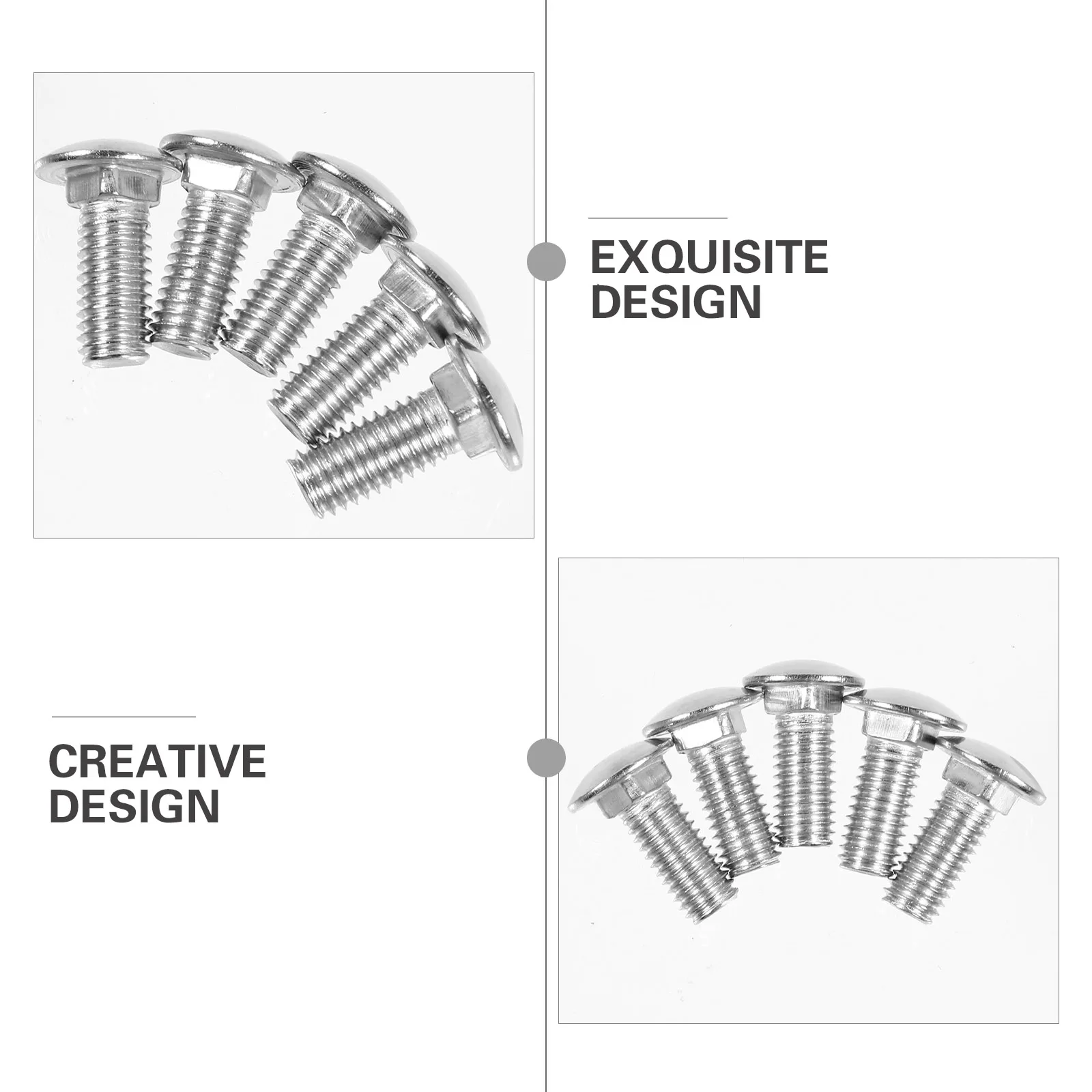 

50 Pcs Stainless Steel Carriage Bolts Round Head Screws Small Square Railing Bolts Shelf Accessories Marine Saltwater Use