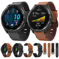 22 26mm QuickFit Leather Strap For Garmin orerunner 965 955 970 Fenix 8 7 7X Pro 6 6X 5 5X 3HR/Enduro3/Instinct 2X Band Bracelet