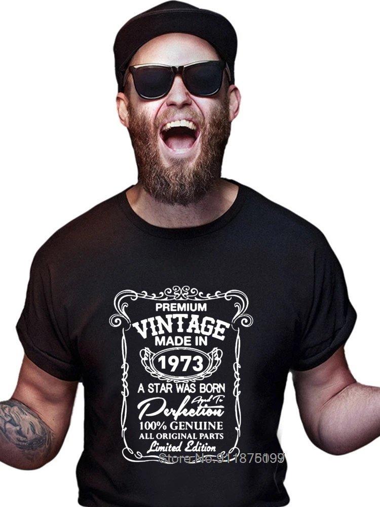 Vintage Husband Clothes T-shirt O-Neck Summer 1971 1972 1973 1974 1975 Men Graphic Tops Tees 100% Cotton Daddy Tee Shirts