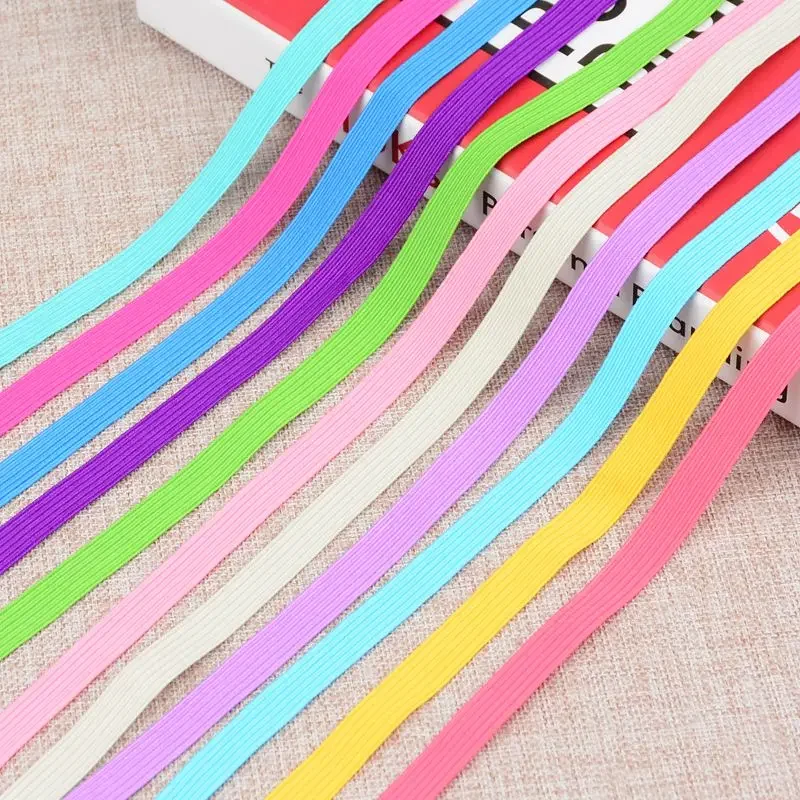 21 Colors 1cm Elastic Band Multirole Trim Ribbon Sewing Spandex Lace Trim Waist Band DIY Handmade Sewing Garment Accessories 1Y