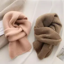 Long-lasting Warmth Scarf Wool Blend Scarf Cozy Knitted Unisex Fall Winter Scarf for Women Men Thickened Solid Color for Weather