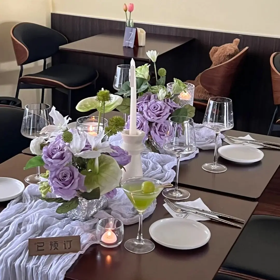 Semi-Sheer Gauze Table Runner  Cheesecloth Table Setting Dining Vintage Wedding Party Christmas Banquets Arches Cake Decor