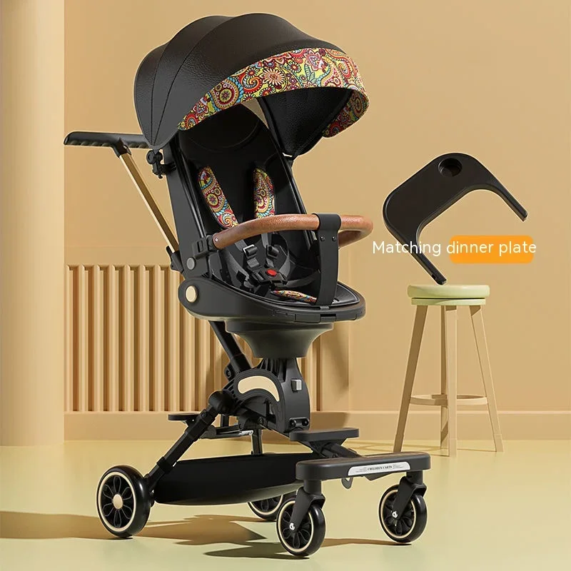 

New fashion Baby Stroller super lightweight travel folding stroller Can sit or lie down 360° rotation baby carriage with dinner