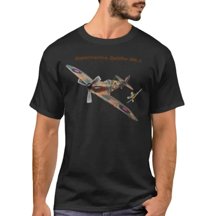 

Футболка RAF Supermarine Spitfire Fighter времен Второй мировой войны. Летняя хлопковая мужская футболка с коротким рукавом и круглым вырезом, новинка S-3XL