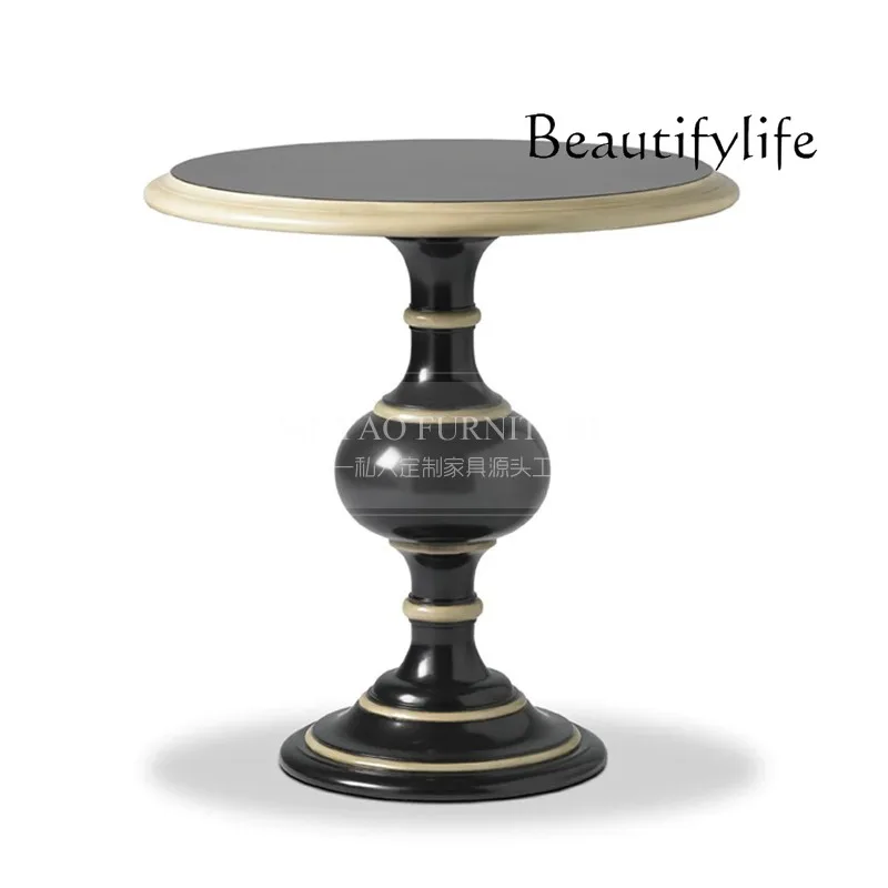 American Retro Solid Wood Sofa Side Table Light Luxury Small Coffee Table Creative Designer Conference Table