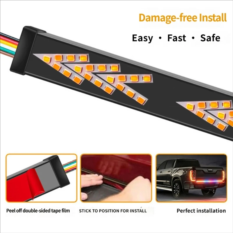 Rear LED Lamp Bar for Pickup Styling with Connected Cable Harness 68UF