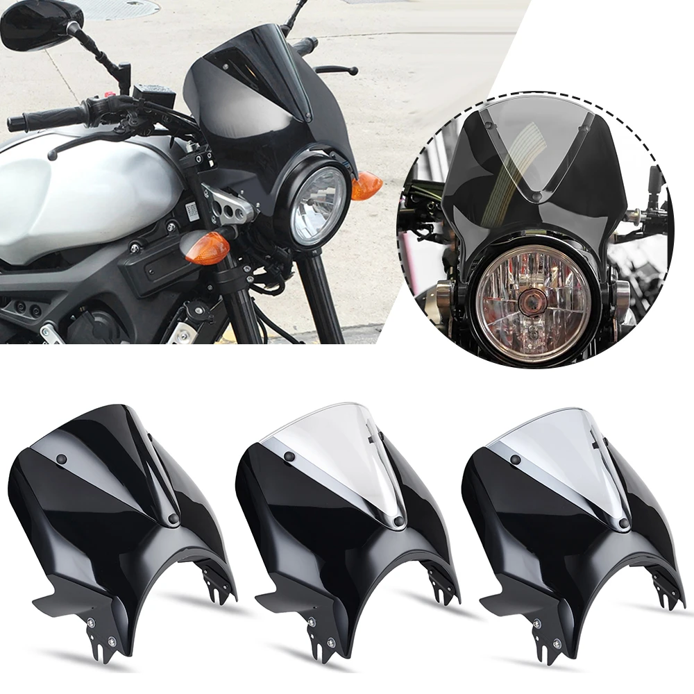 

XSR 700 / 900 Windshield Windscreen For Yamaha XSR700 2018 2019 2020 XSR900 2016-2020 Wind Deflector Flyscreen with Bracket