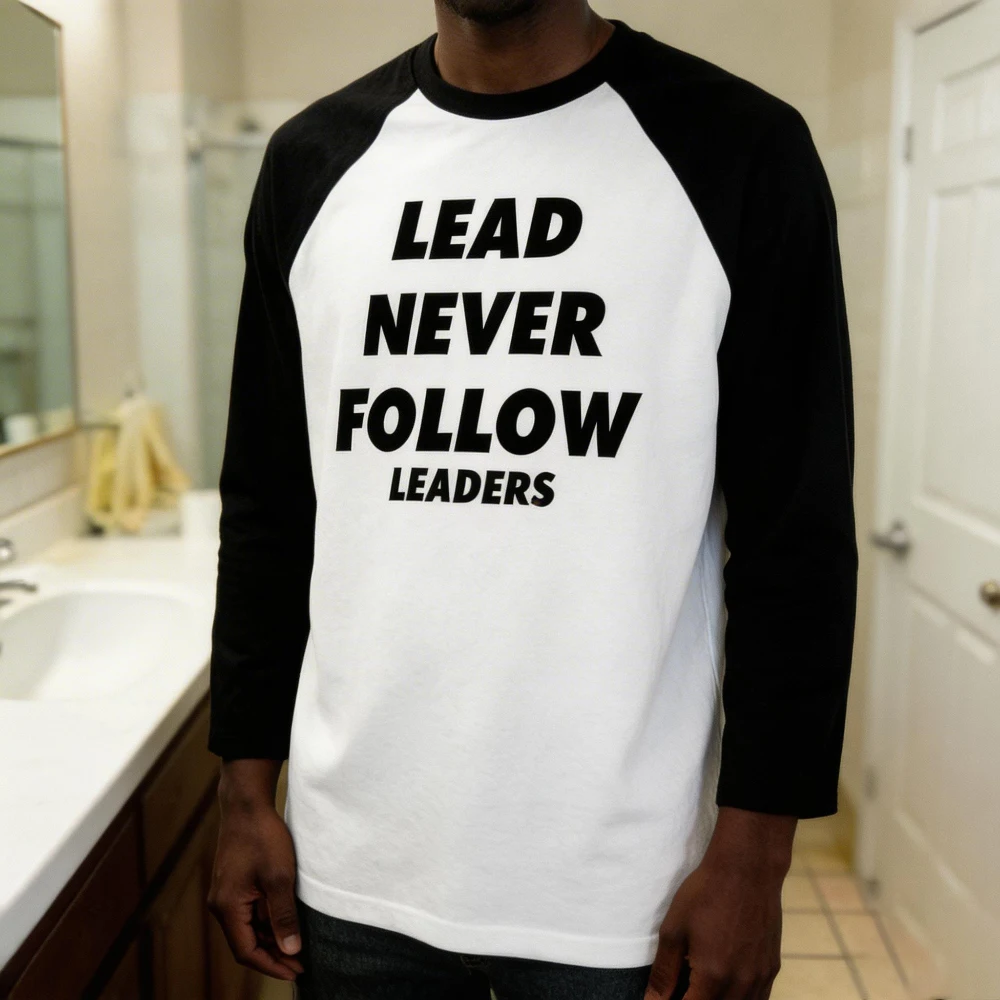 T-shirt décontracté unisexe imprimé en 3D « Lead Never Follow Leaders » 2026, style Harajuku, col rond, manches longues, pour hommes, idéal pour la randonnée