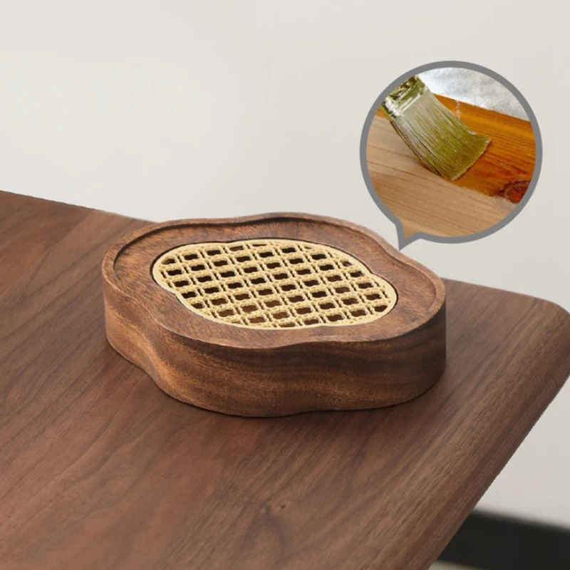 Mini Solid Wood Tea Tray Chinese Style Retro Water Storage Pot Holder Portable Outdoor Travel Small Dry Bubble Tea Table Durable