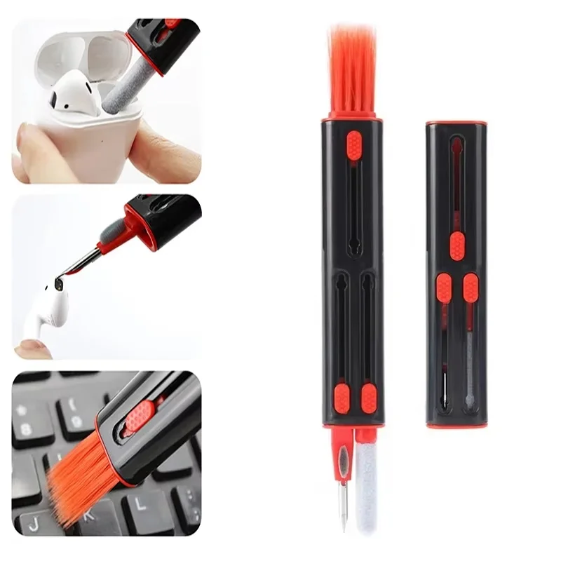 4 In 1 Multifunction Cleaner Kit For AirPods 3 2 1 Earbuds Cleaning Pen Keyboard Brush Bluetooth Earphones Case Cleaning Tools