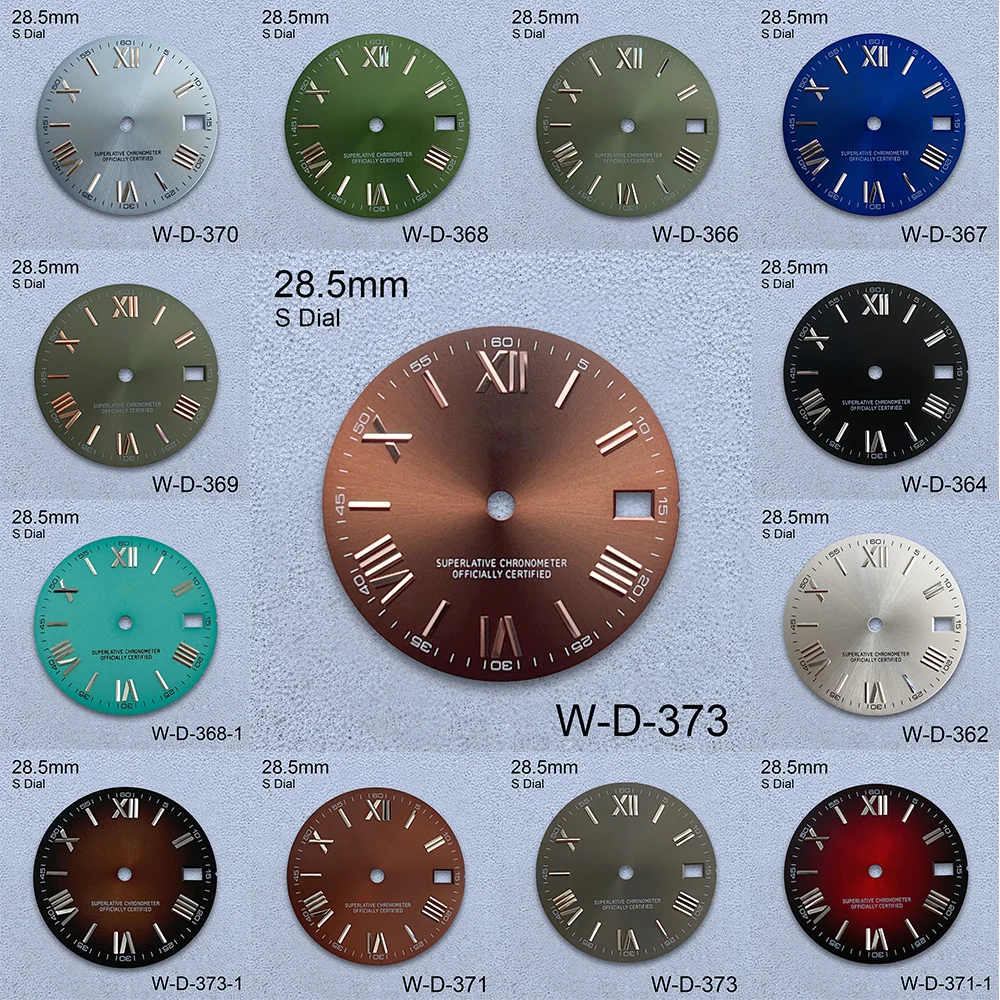 28.5mm Rome Sunburst S Dial Fit NH35/NH36/4R/7S Japanese Automatic Movement High Quality Watch Modification Accessories