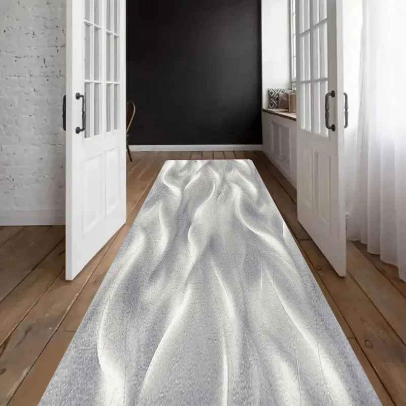 JIT1pcs thick  kitchen floor mat, high-grade Silvery pattern printed floor mat, thick, non-slip, wear-resistant and, suitable