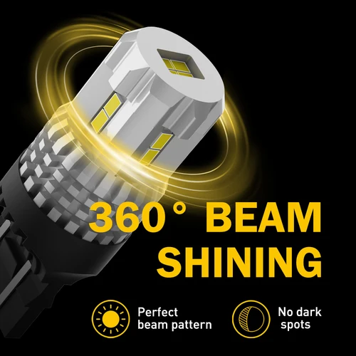 Imagen 2 del producto AUXITO 2X LED DRL T20 7440 W21W WY215W luz LED CANBUS 7443 W21/5W bombilla LED sin Error luz de circulación diurna para coche lámpara de marcha atrás 12V