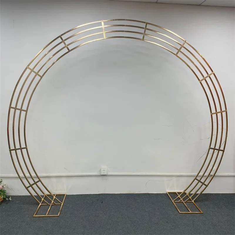 

Gold/Silver Metal Wedding Arch Props Semi Circle Iron Arch Outdoor Wedding Backdrop Background Arranged Stage Decoration
