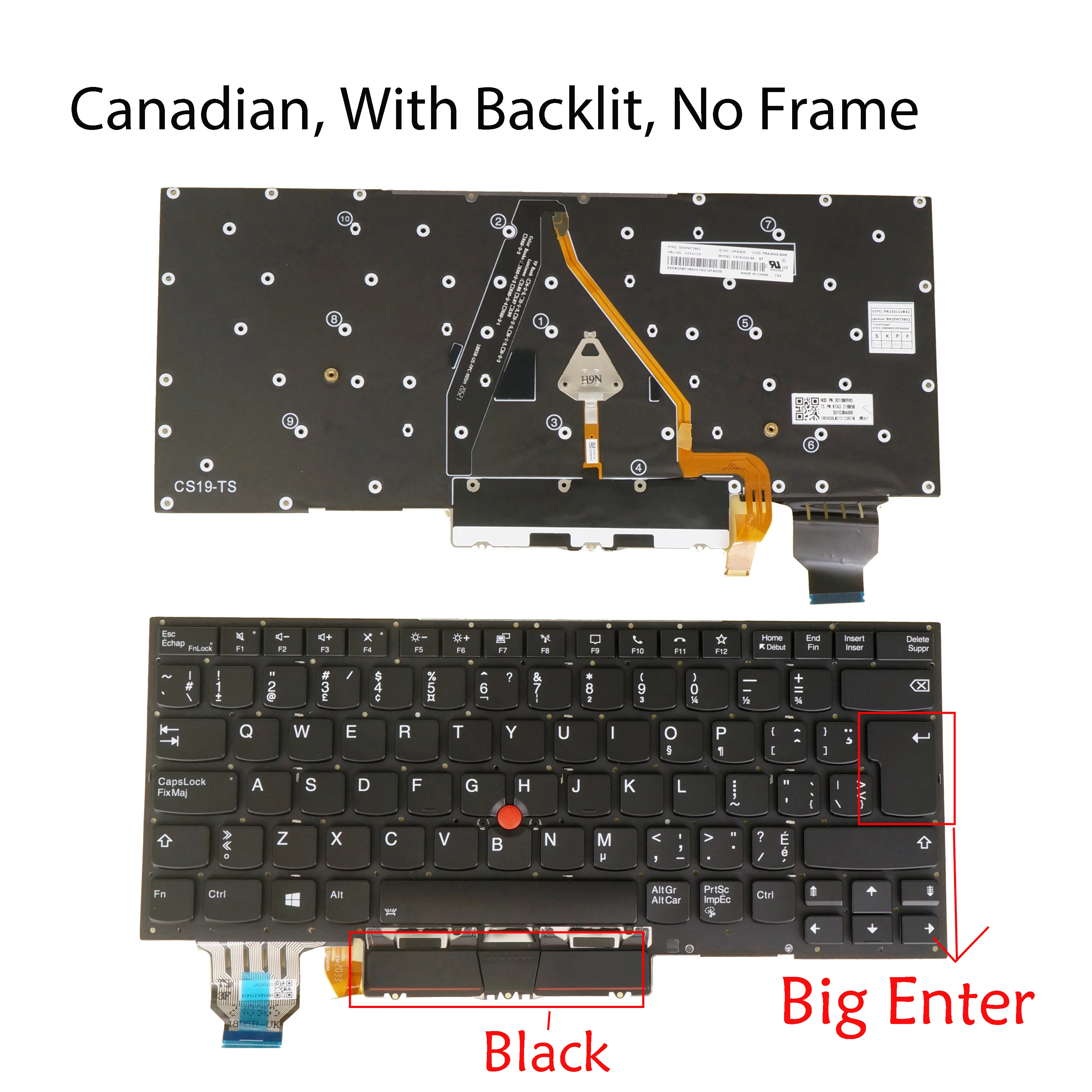 Lenovo ThinkPad X1 Carbon 7/8世代 対応 バックライトキーボード