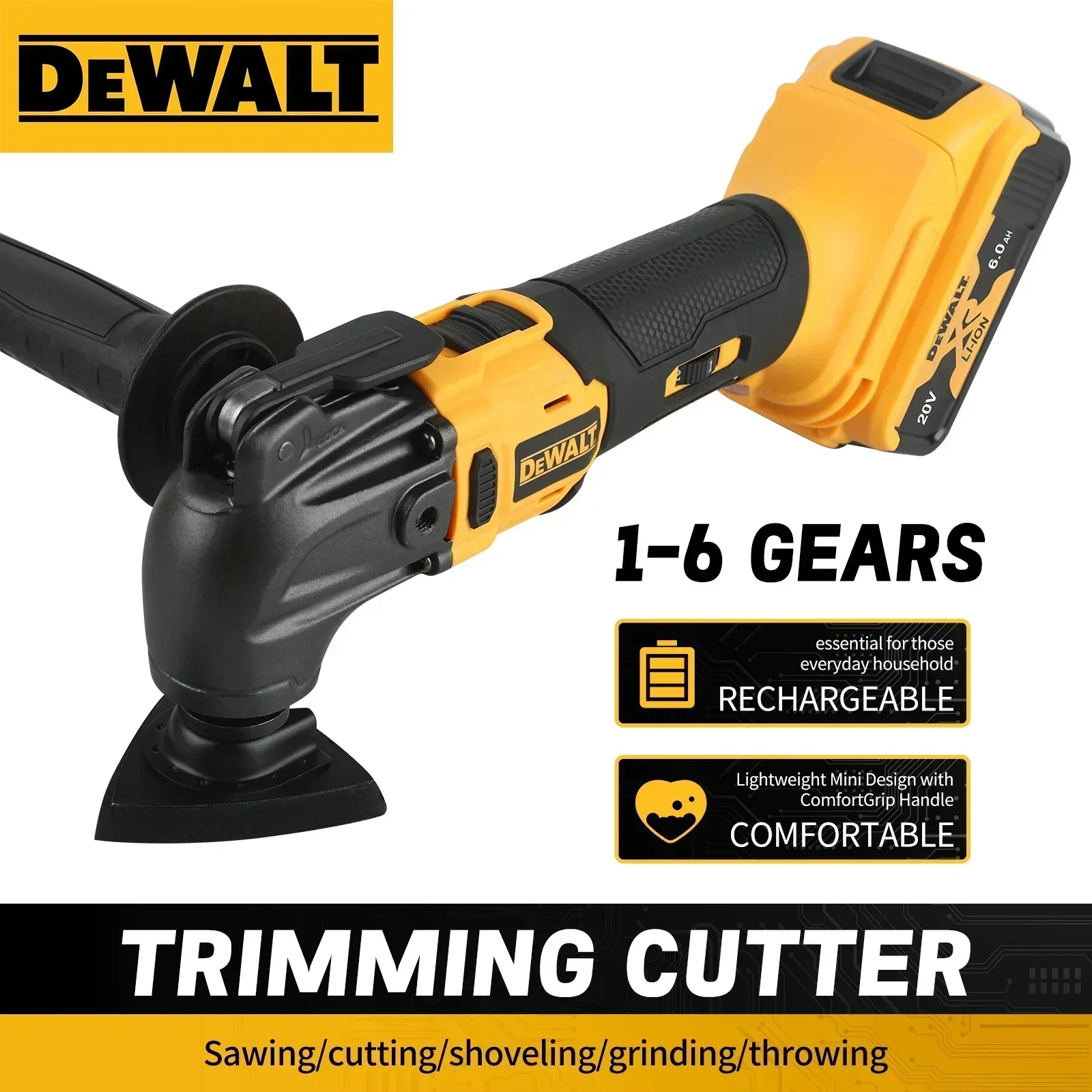 For Dewalt  20v Battery Pins DCS357 Li-ion Oscillating Multi Tool Kit, Brushless, 6.0Ah Battery, Comes with Blades
