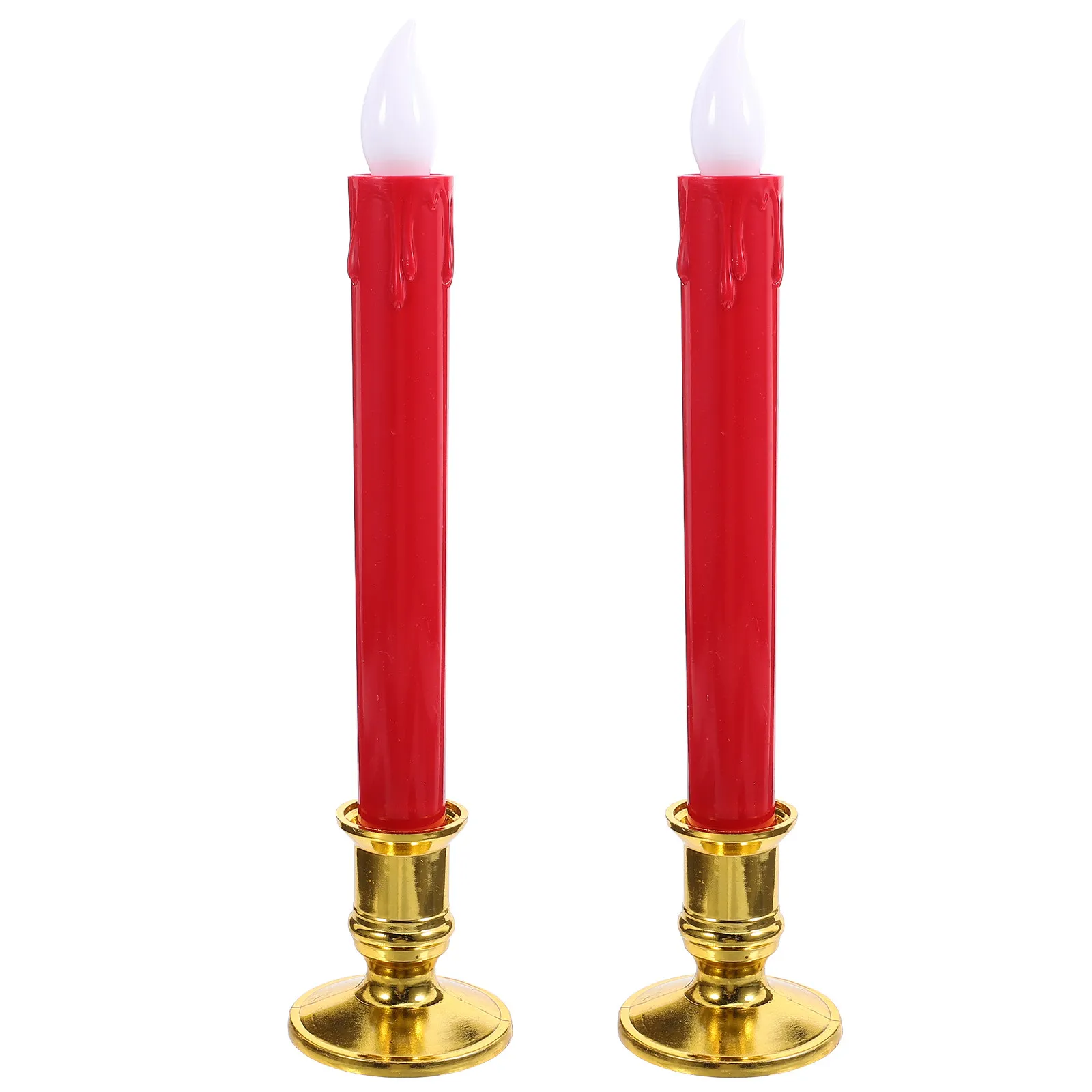 2Pcs Realistic Flameless Lights Battery Operated LED Taper Candles for Party Home Decoration Cozy Ambiance