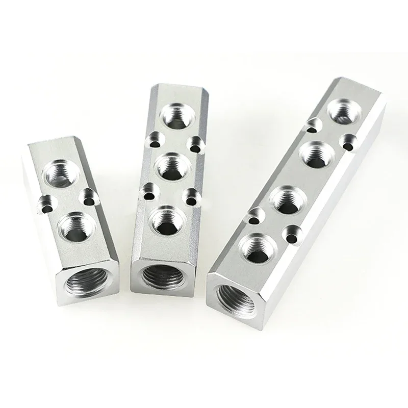 

Aluminium Splitter 1/2" 1/4 pt Thread Port 2 3 4 5 6 7 8 9 10 way Pneumatic Air Manifold Distributor Connector