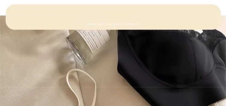 Sujetador sexy de encaje tipo conejita para mujer, sin costuras, con espalda hermosa, sin tirantes, que reduce el tamaño del ...