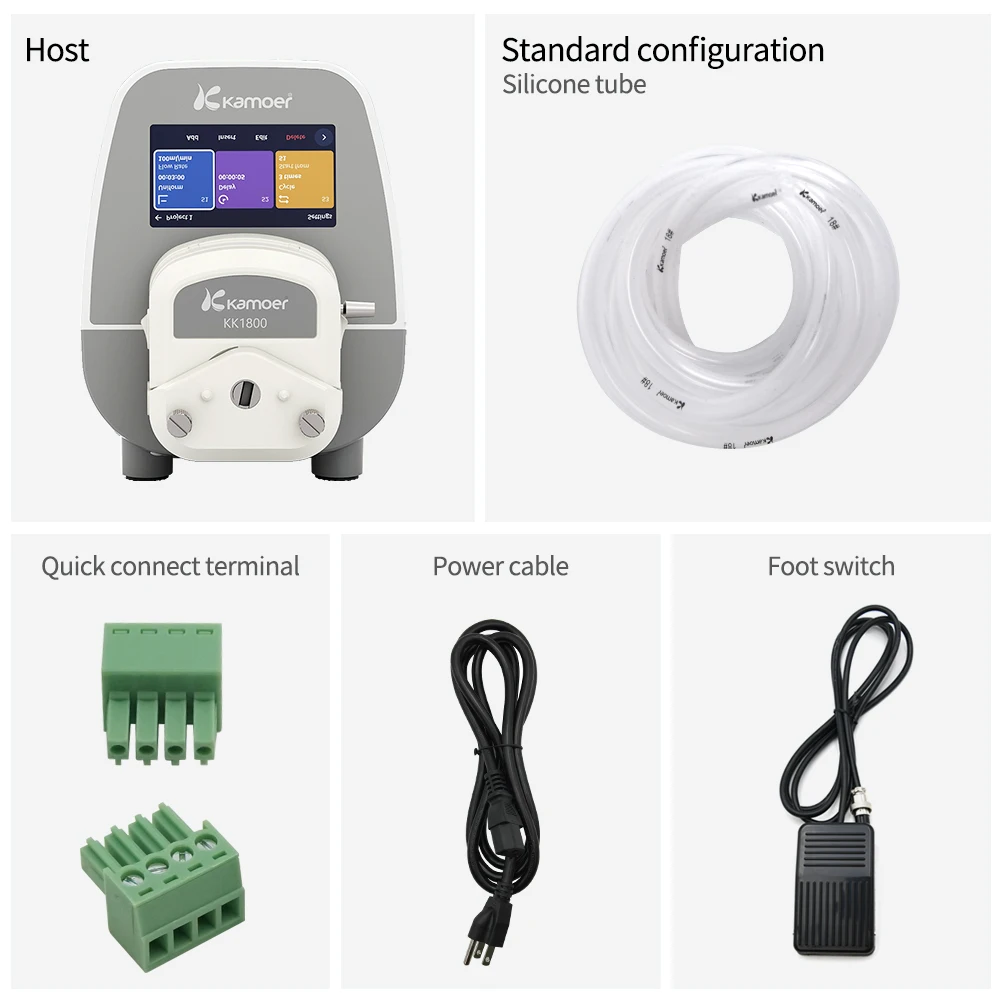 Kamoer 0.5-1500ml/min UIP WIFI I V2 High Precision Peristaltic Pump Stainless Steel Rotor for Lab, Filling AC100-240V 7.9x11.1