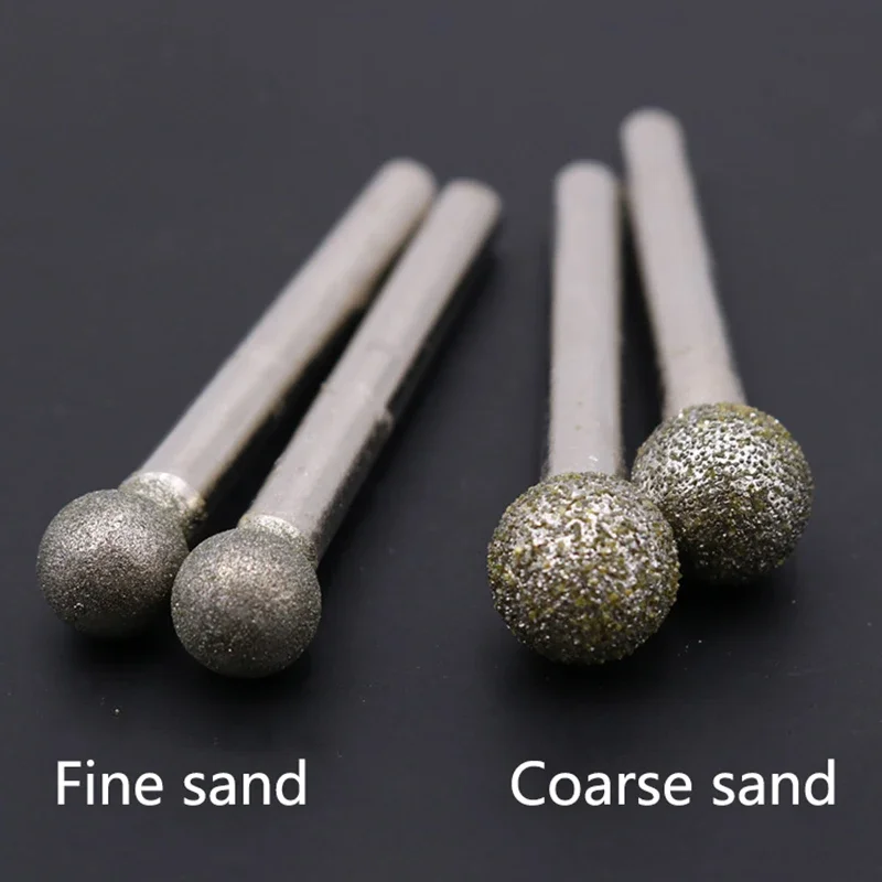 Testa a sfera diamantata elettrolitica di tipo sferoidale da 6 ~ 50mm punta per incisione per lucidatura con gambo da 6/8mm per utensili rotanti Dremel