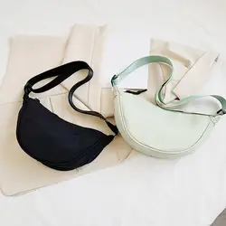 Sac à bandoulière en nylon réglable pour femme, hobo, petit sac à main en forme de croissant, sac à main boulette, décontracté, initié, mode, S T6O3