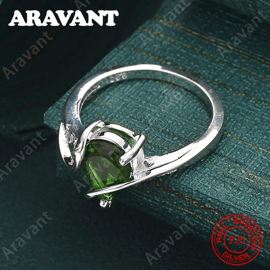 925 Sterling Silver Teardrop-Shaped Emerald Zircon Ring (7-10#) - A Unique Gift For Women, Versatile For Events And Jewelry
