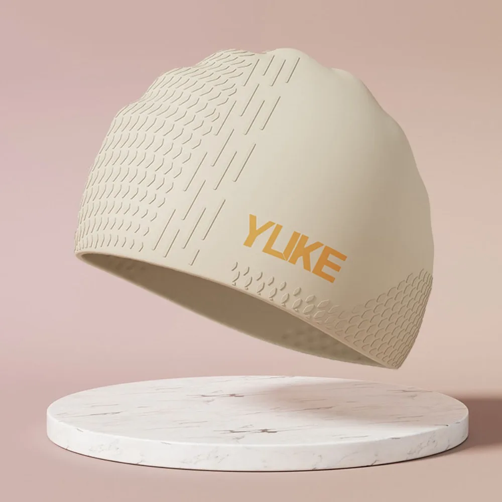 

Solid Color Swimming Hat Elastic Lightweight Silicone Swimming Cap Breathable Long Hair Printed Swimming Cap Swim Accessories