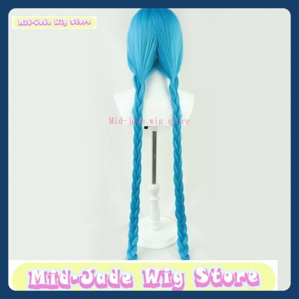 Peruka Mid-jade Wig Store Arcane Jinx Cosplay Anime Gra RPG Syntetyczne Włosy Kostiumy Rekwizyty na Halloween