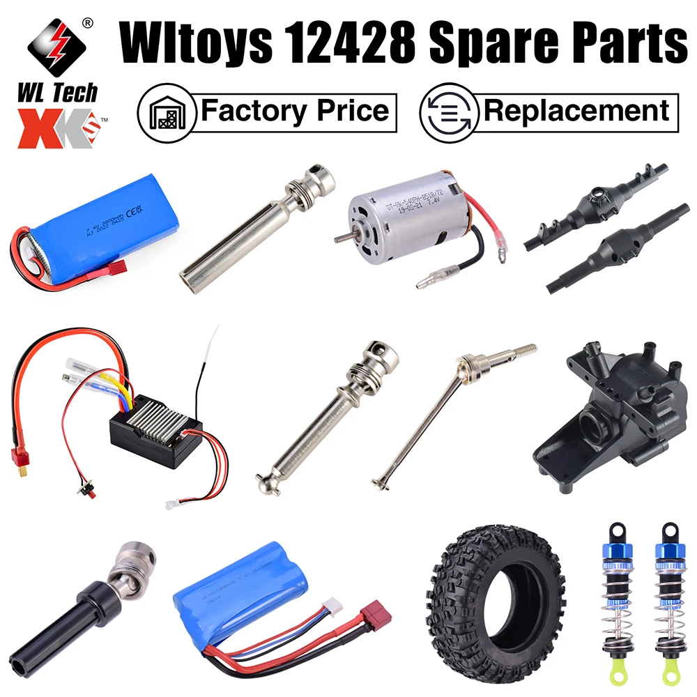 Wltoys 12428 Parts LiPo Battery 3800mAh Receiver Circuit Main Board 540 Motor for 1/12 RC Car Accessories Original Upgraded