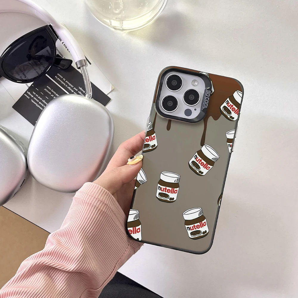 Nutella Chocolate Phone Case For iPhone 12 11 13 14 15 16 Max Pro Plus Laser Cover