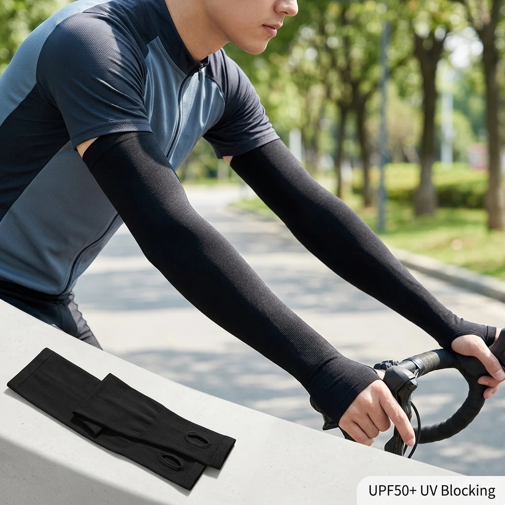 

1 pair UV Sun Protection Arm Sleeves UPF 50 Ice silk Cooling Compression Sleeves For Men Women Basketball Cycling Outdoor Sports