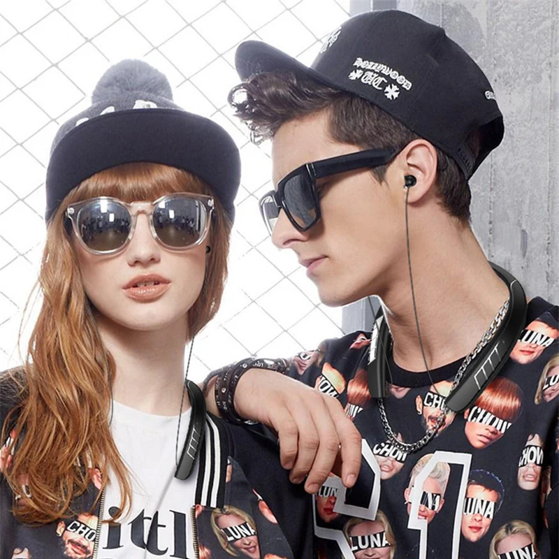 New LZ-3 Halter Neck Bluetooth Headphones Wireless Headphones Bass Earphone Neckband Stereo Sport Headset with Mic TF Card