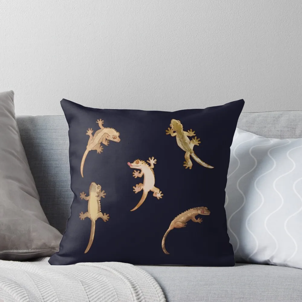 

cute little crested geckos Throw Pillow Decorative Cushions Sofa Pillow Cover Couch Cushions Custom Cushion Photo pillow
