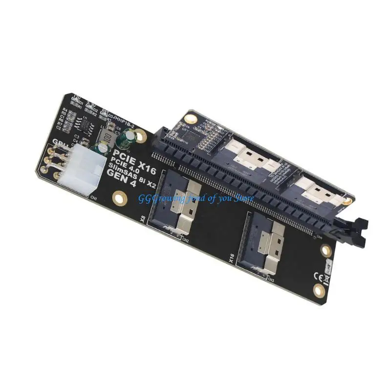 

H9EB 4 port NVMe Expansion Card SlimSAS 8i SFF8654 GPU SSD Adapter with Led