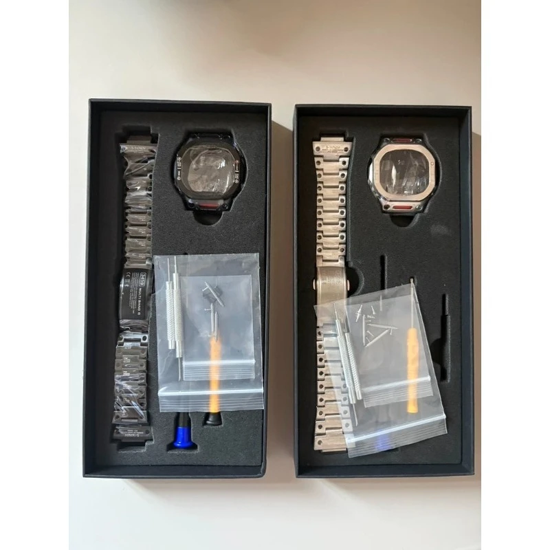 For Casio GWBX5600 Silver Stainless Steel 316 Case & Strap, Precise Hole Alignment, Clear Print