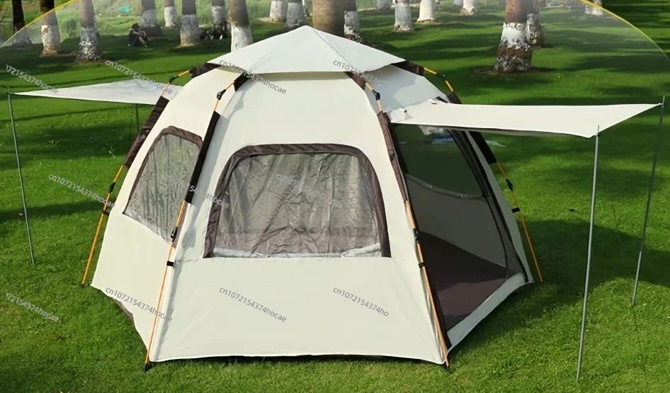 Portable Pop Up Tent Waterproof Windproof Shelter With Skylight For Family Camping Hiking And Outdoor Activities
