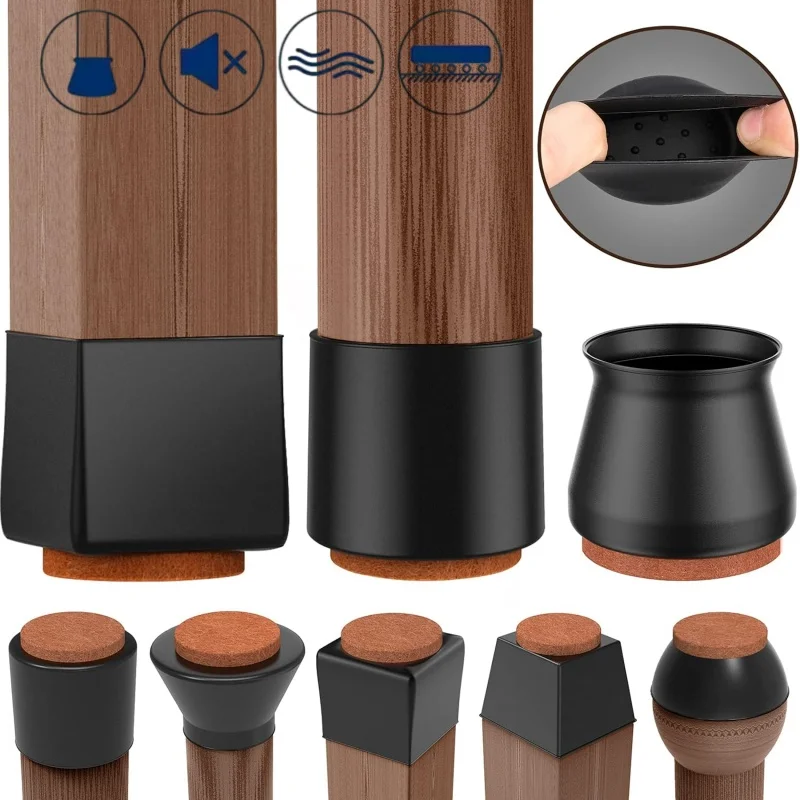 16/8/4PCS Silicone Chair Leg Caps Non-Slip Prevent Scratches Silent Hardwood Floor Protector Waterproof Felt Furniture Feet Pad