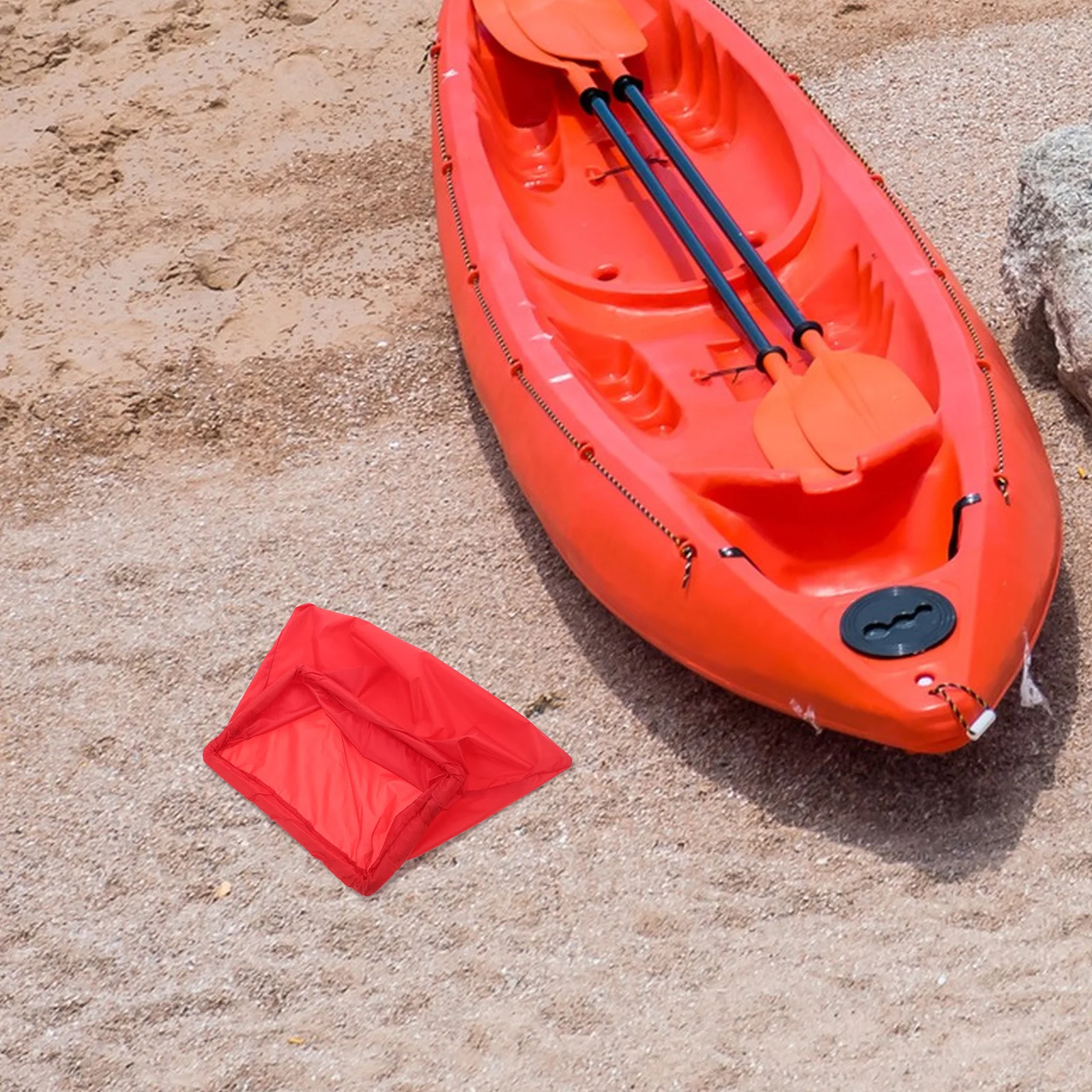 

Квадратный чехол для люка для каяка, красный карманный надувной лодка, морская водонепроницаемая сумка для хранения, органайзер для рыболовного каяка