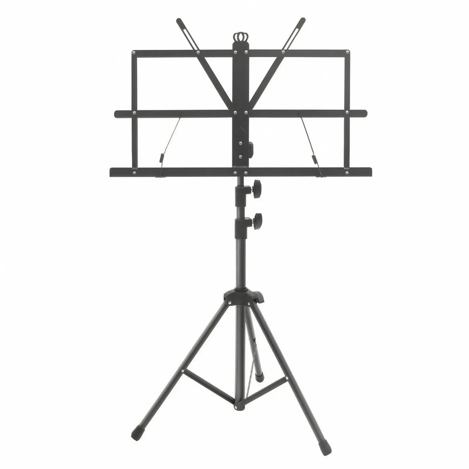 Compact Folding Music Stand Adjustable Height Metal Sheet Music Holder for Rehearsals Recitals Group Practice