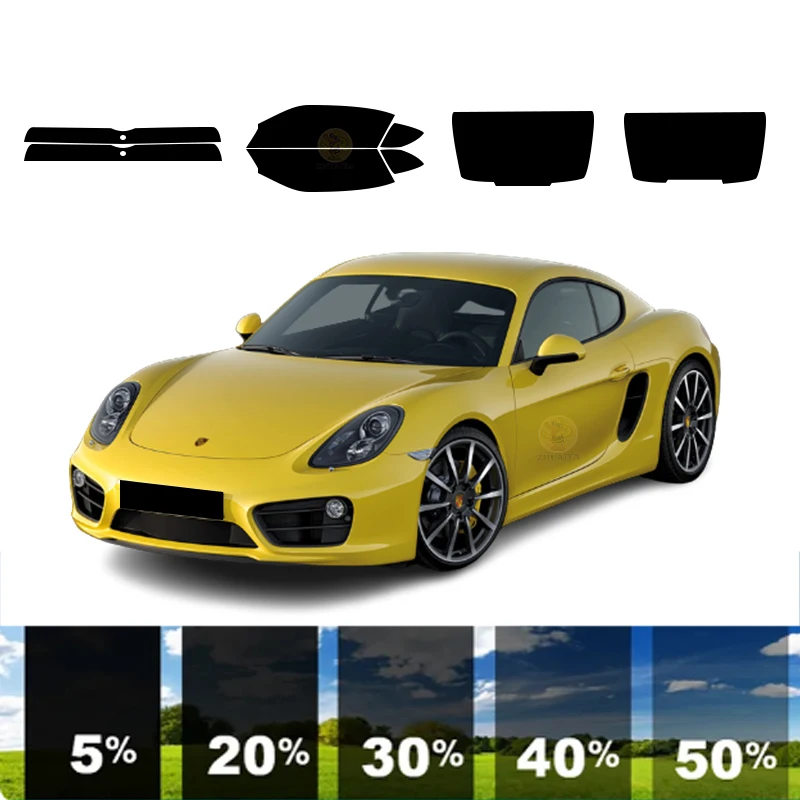 

precut Removable Window Tint Film For Car 100% UVR 5%-70%VLT Heat Insulation Carbon ﻿For PORSCHE CAYMAN 2 DR COUPE 2006-2013