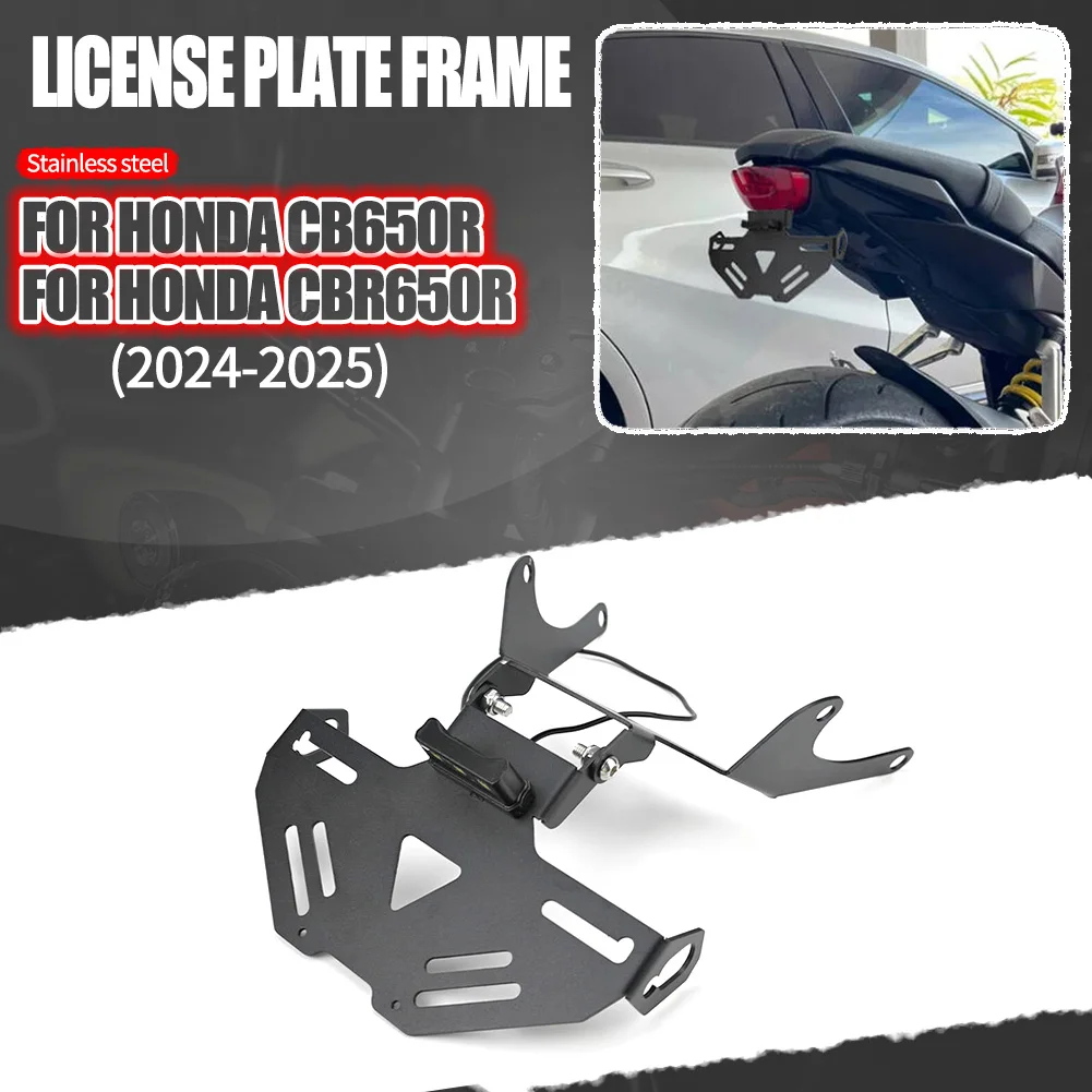 

CB650R Motorcycle Rear Short Tail Stock Tidy License Plate Holder Tailstock Bracket LED Light For Honda CBR650R CB650R 2025 2024
