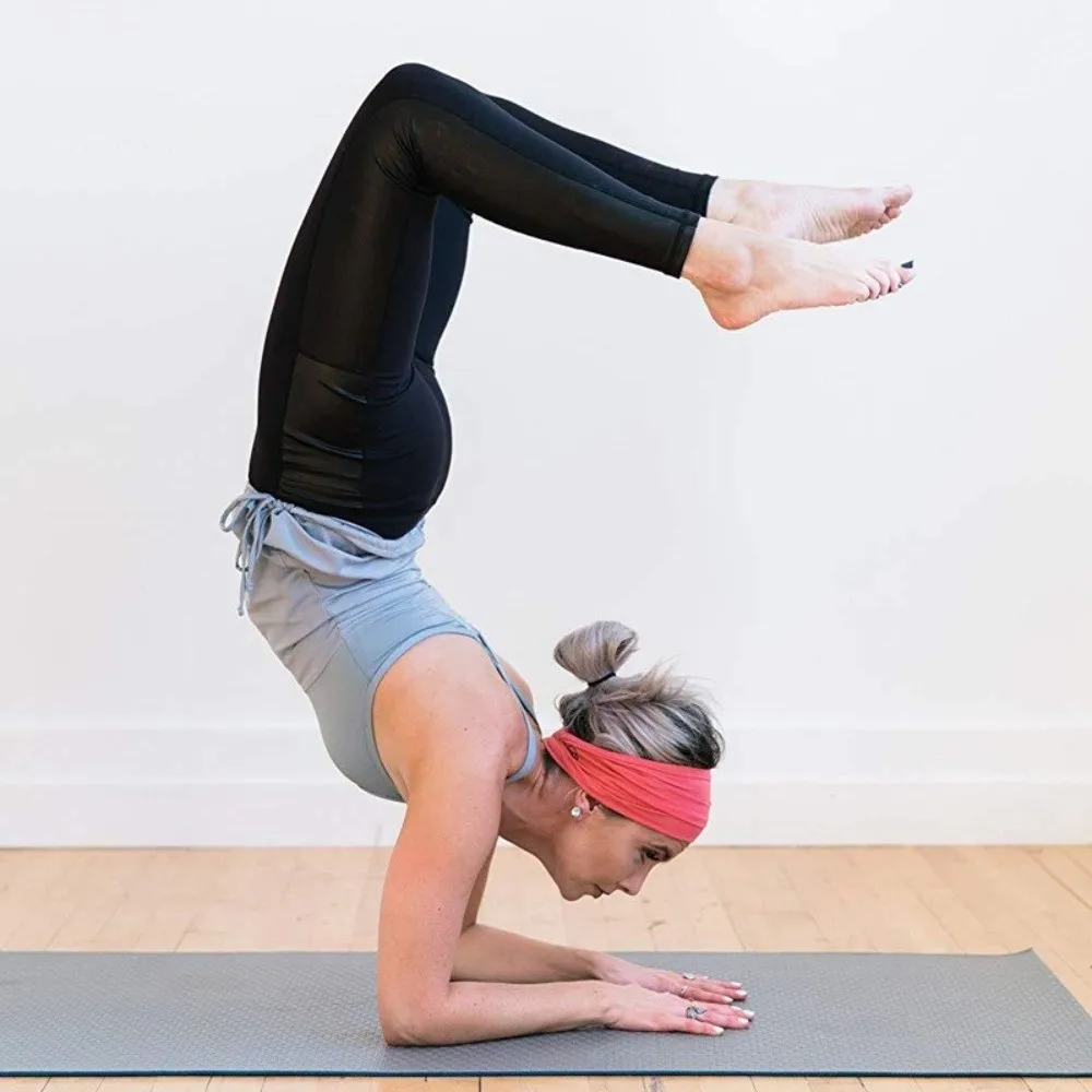 Stretch Fabric Sports Headband Sweat Absorbent Soft Touch Workout Headband Wide Band Twisted Design Yoga Headband