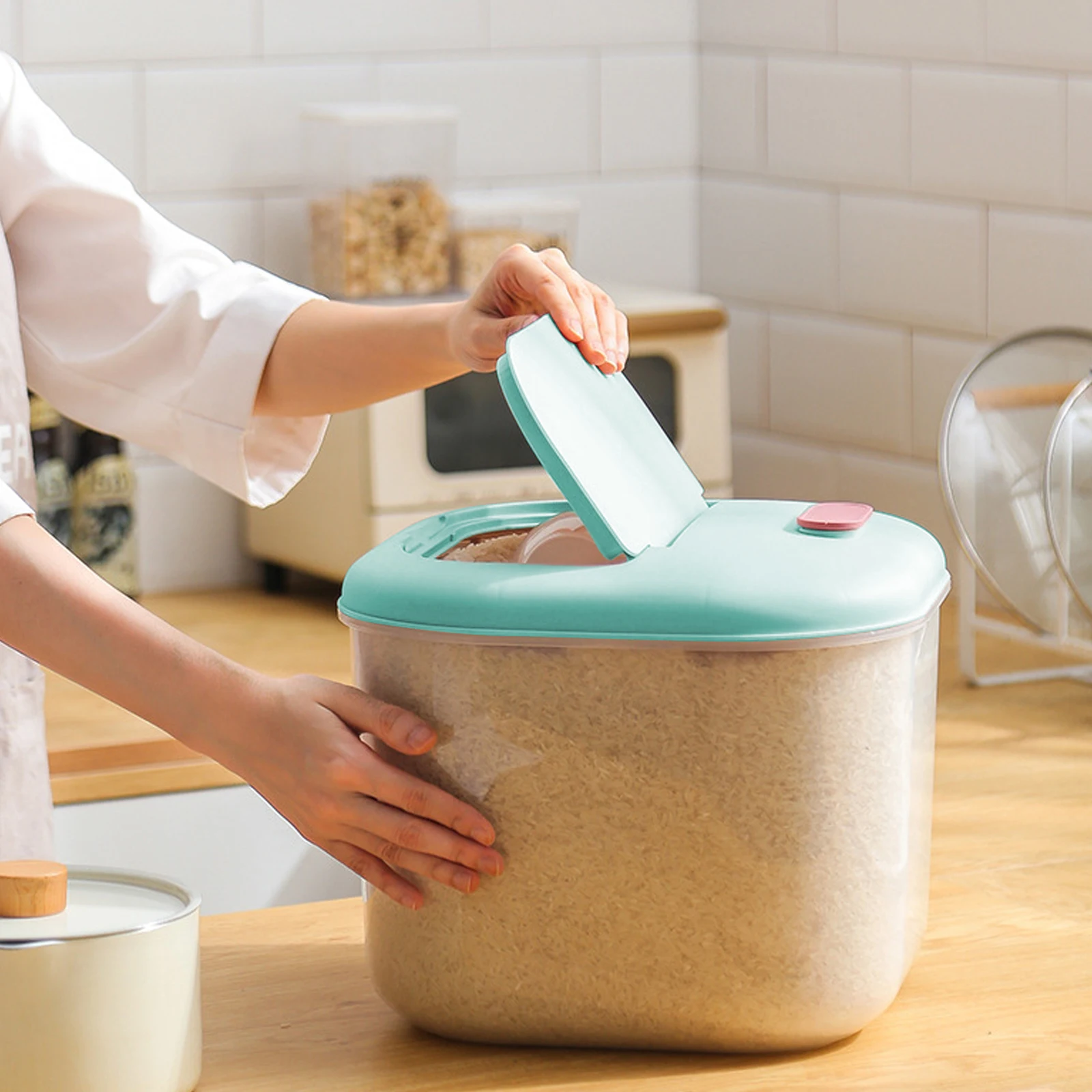

Insect Plastic Rice Storage Container Sealed Grain Bucket Cereal Dispenser Storage Box