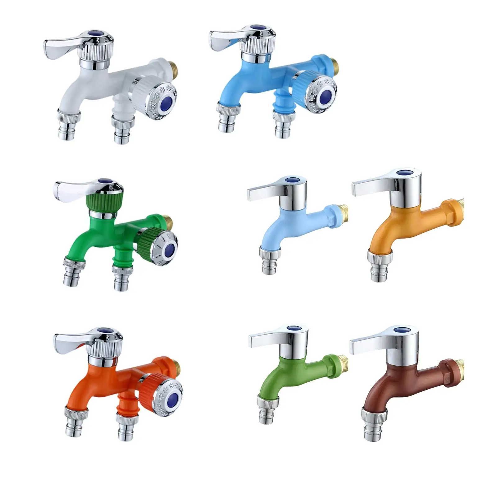 Water Faucet for Washing Machine Double Spout Sink Water Tap for Balcony