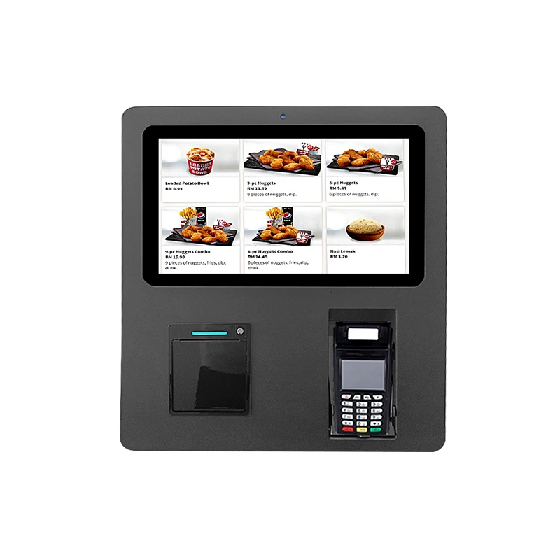 15.6 Inch signal input wall mount food drink vending machine touch screen self service ordering terminal