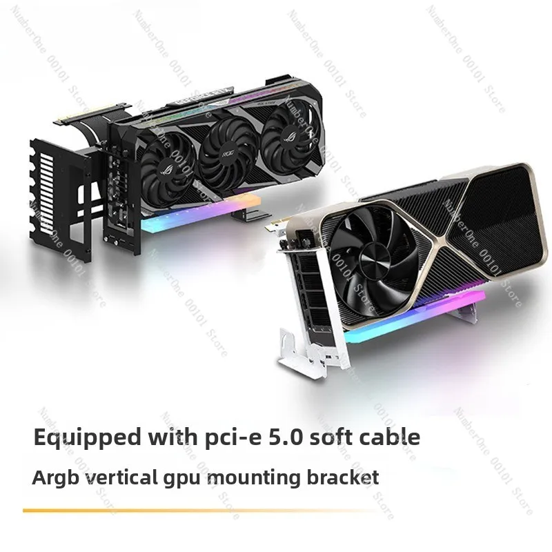 PCIE 5.0/4.0 Graphics Card Vertical Bracket 90 Degree Extension Cable Full Speed for ITX