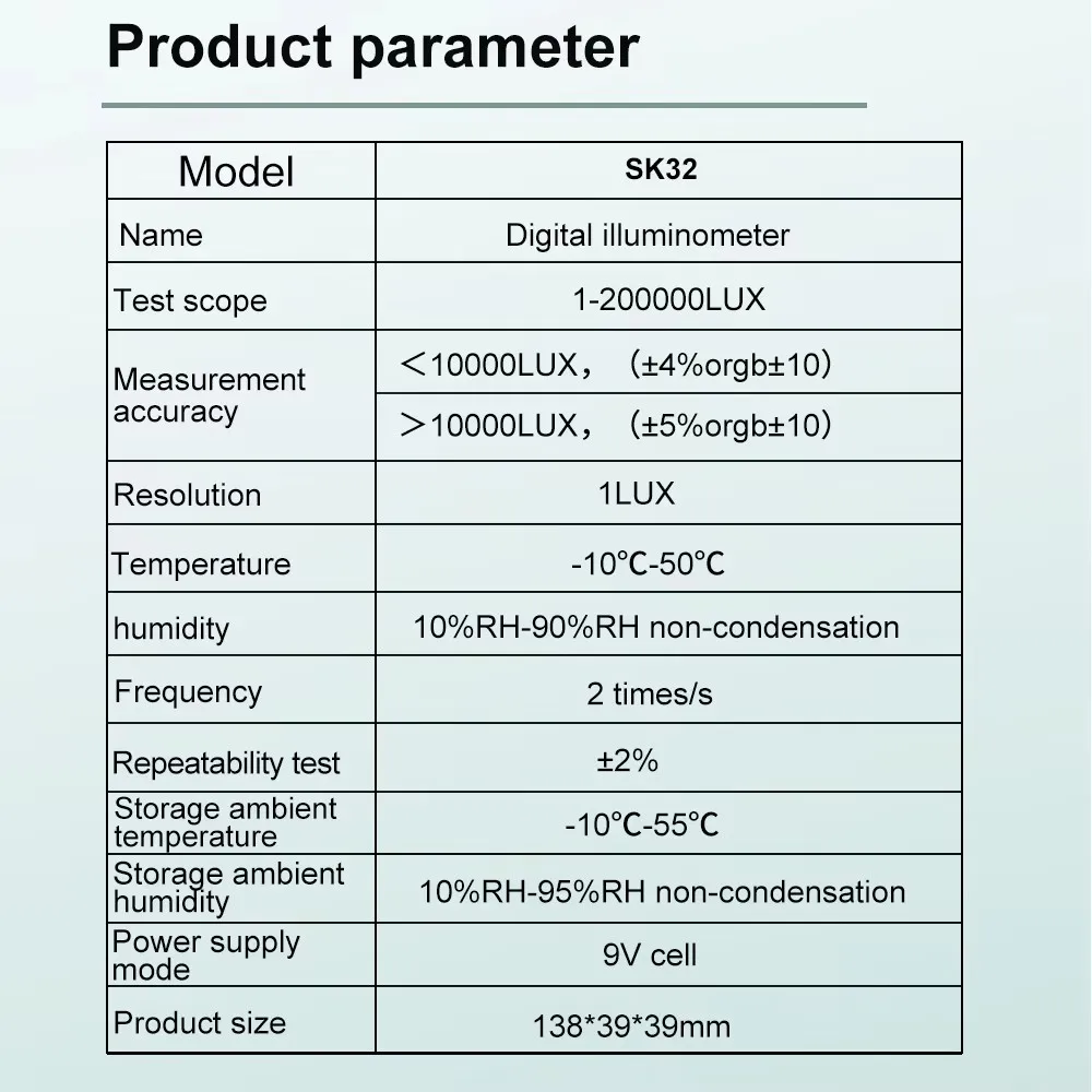 

SNAKOL SK-32 Light Meter, 0-200000 Lux Lux/FC Switchable Illuminometer, Handheld Light Tester with MAX/MIN Data Hold
