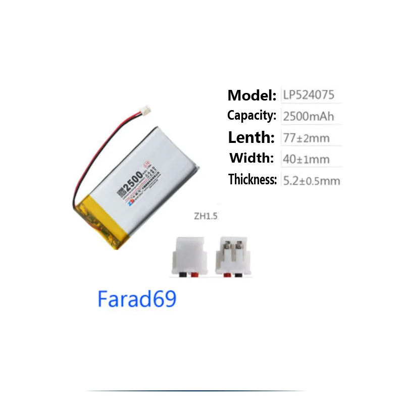 Original substitui a bateria do teclado para farad 69/tu40/melgeek gh60/lot 60 ble/tofu60 placa chave batterie akku