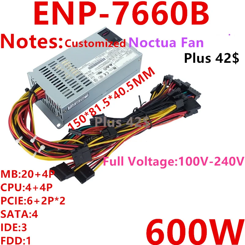 New Original PSU For Enhance FLEX NAS Small 1U LOLI M41 A4M T34 35 K39 K49 600W Power Supply ENP-7660B  ENP 7660B